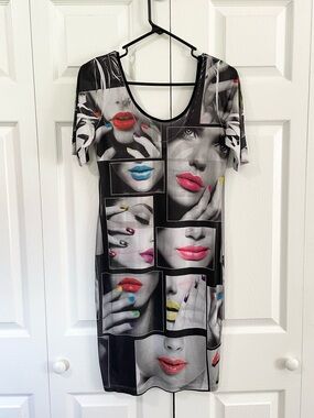 CLEO Apparel Pop Art Y2K Club Dress Size 1X (see measurements)